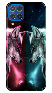 Wolf fight Mobile Back Case for Samsung Galaxy M62 (Design - 190)