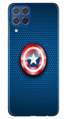 Captain America Shield Mobile Back Case for Samsung Galaxy M62 (Design - 222)
