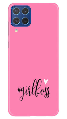 Girl Boss Pink Mobile Back Case for Samsung Galaxy M62 (Design - 238)