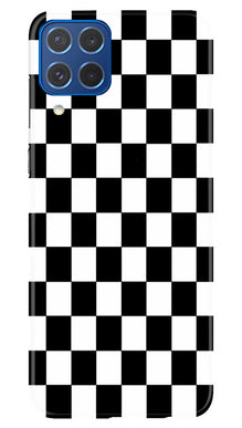 Black White Boxes Mobile Back Case for Samsung Galaxy M62 (Design - 331)