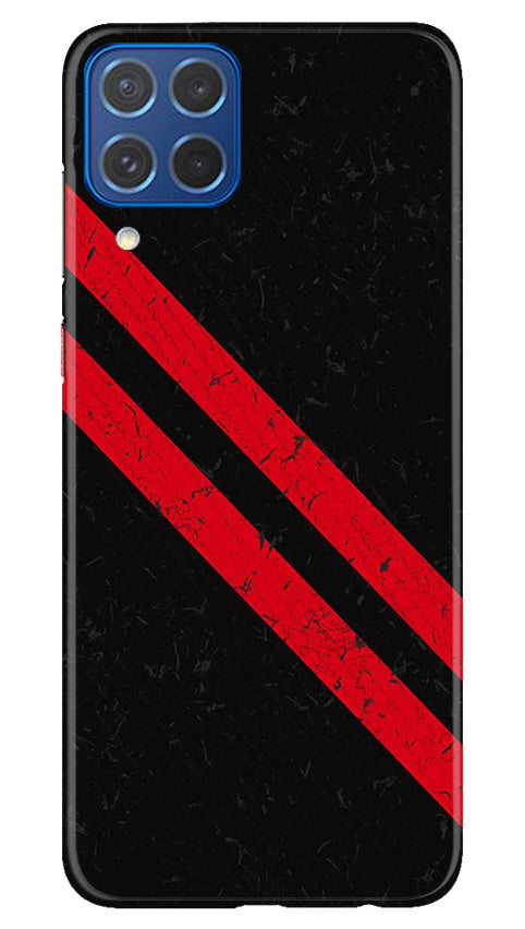 Black Red Pattern Mobile Back Case for Samsung Galaxy M62 (Design - 332)