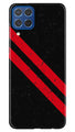 Black Red Pattern Mobile Back Case for Samsung Galaxy M62 (Design - 332)