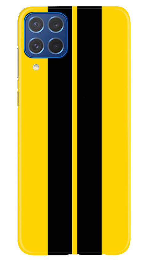 Black Yellow Pattern Mobile Back Case for Samsung Galaxy M62 (Design - 336)