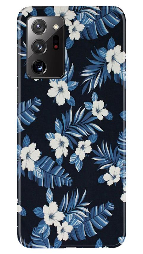 White flowers Blue Background2 Case for Samsung Galaxy Note 20 Ultra