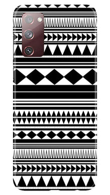 Black white Pattern Mobile Back Case for Galaxy S20 FE (Design - 5)