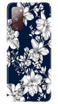 White flowers Blue Background Case for Samsung Galaxy S20 FE