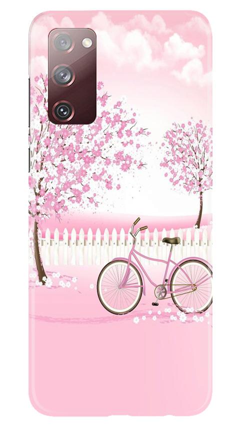 Pink Flowers Cycle Case for Galaxy S20 FE  (Design - 102)