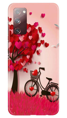 Red Heart Cycle Mobile Back Case for Galaxy S20 FE (Design - 222)