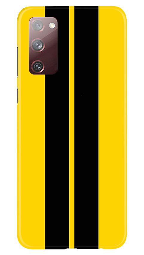 Black Yellow Pattern Mobile Back Case for Galaxy S20 FE (Design - 377)