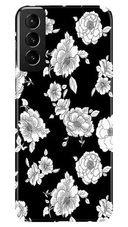 White flowers Black Background Case for Samsung Galaxy S22 Plus