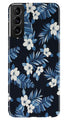 White flowers Blue Background2 Case for Samsung Galaxy S22 Plus