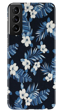 White flowers Blue Background2 Case for Samsung Galaxy S22 Plus