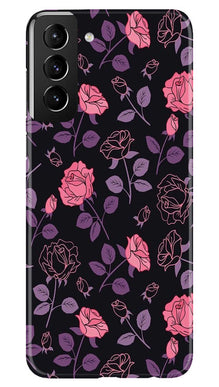 Rose Black Background Mobile Back Case for Samsung Galaxy S22 Plus (Design - 27)