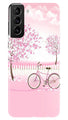 Pink Flowers Cycle Case for Samsung Galaxy S22 Plus  (Design - 102)