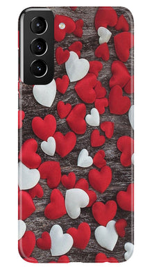 Red White Hearts Mobile Back Case for Samsung Galaxy S22 Plus  (Design - 105)