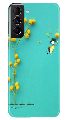 Flowers Girl Mobile Back Case for Samsung Galaxy S22 Plus (Design - 185)
