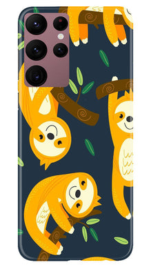 Racoon Pattern Mobile Back Case for Samsung Galaxy S22 Ultra (Design - 2)