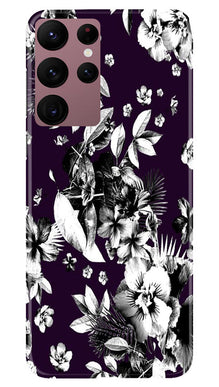 white flowers Mobile Back Case for Samsung Galaxy S22 Ultra (Design - 7)
