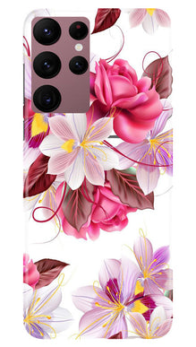 Beautiful flowers Mobile Back Case for Samsung Galaxy S22 Ultra (Design - 23)