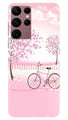 Pink Flowers Cycle Case for Samsung Galaxy S22 Ultra  (Design - 102)