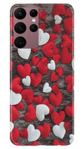 Red White Hearts Case for Samsung Galaxy S22 Ultra  (Design - 105)
