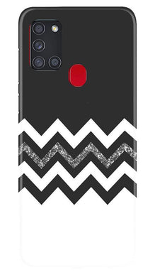 Black white Pattern2Mobile Back Case for Samsung Galaxy A21s (Design - 83)