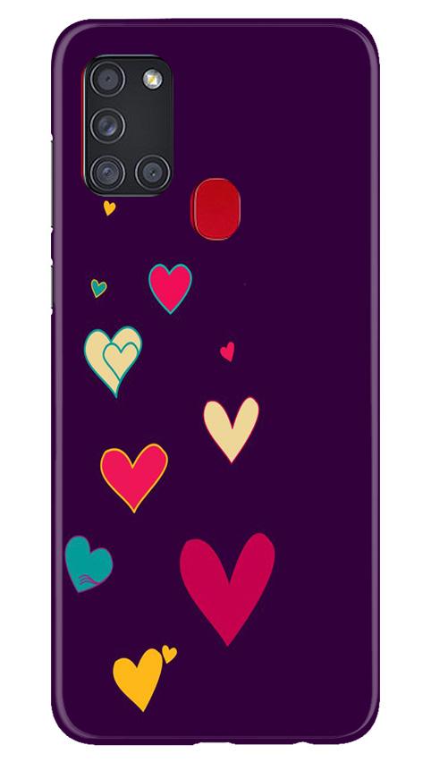 Purple Background Case for Samsung Galaxy A21s  (Design - 107)