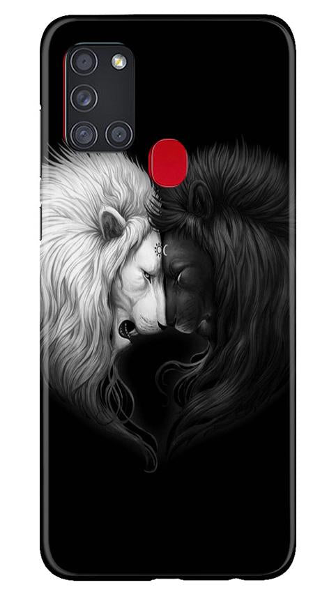 Dark White Lion Case for Samsung Galaxy A21s(Design - 140)