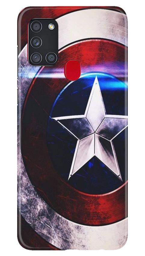 Captain America Shield Case for Samsung Galaxy A21s (Design No. 250)