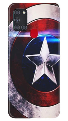 Captain America Shield Mobile Back Case for Samsung Galaxy A21s (Design - 250)