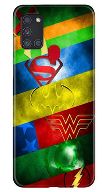 Superheros Logo Mobile Back Case for Samsung Galaxy A21s (Design - 251)