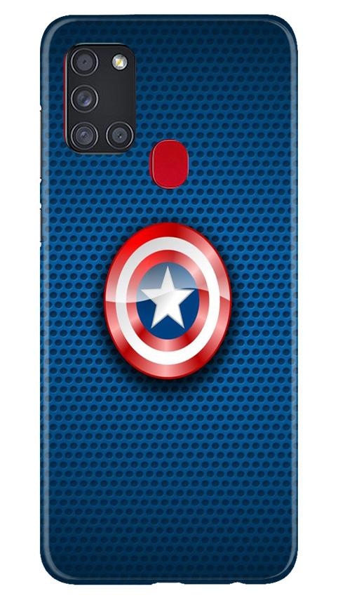 Captain America Shield Case for Samsung Galaxy A21s (Design No. 253)