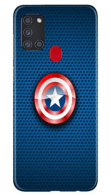 Captain America Shield Mobile Back Case for Samsung Galaxy A21s (Design - 253)