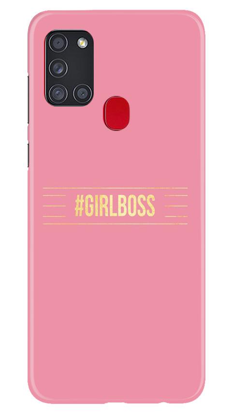 Girl Boss Pink Case for Samsung Galaxy A21s (Design No. 263)