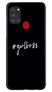 #GirlBoss Mobile Back Case for Samsung Galaxy A21s (Design - 266)