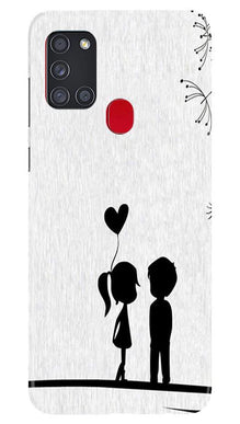Cute Kid Couple Mobile Back Case for Samsung Galaxy A21s (Design - 283)