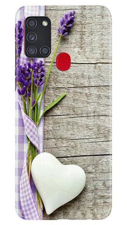 White Heart Case for Samsung Galaxy A21s (Design No. 298)
