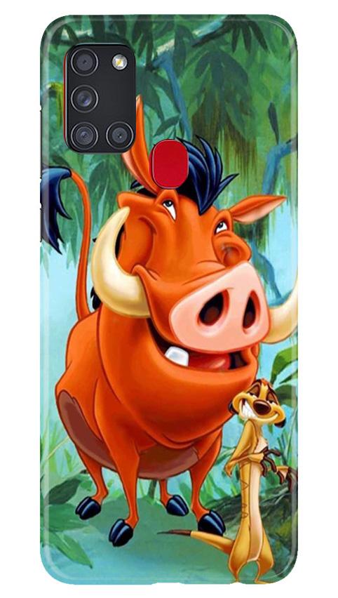 Timon and Pumbaa Mobile Back Case for Samsung Galaxy A21s (Design - 305)
