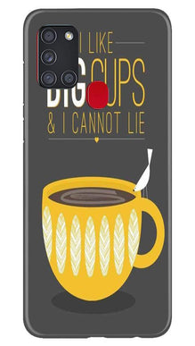 Big Cups Coffee Mobile Back Case for Samsung Galaxy A21s (Design - 352)