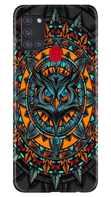 Owl Mobile Back Case for Samsung Galaxy A21s (Design - 360)