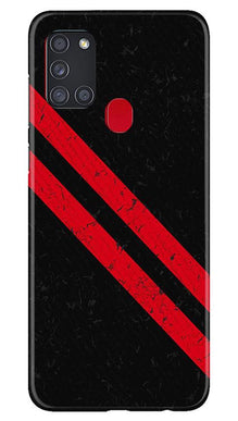 Black Red Pattern Mobile Back Case for Samsung Galaxy A21s (Design - 373)
