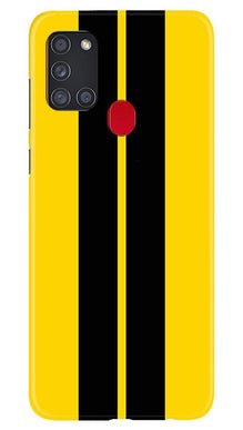 Black Yellow Pattern Mobile Back Case for Samsung Galaxy A21s (Design - 377)