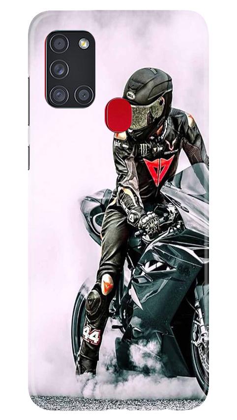 Biker Mobile Back Case for Samsung Galaxy A21s (Design - 383)