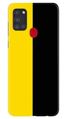 Black Yellow Pattern Mobile Back Case for Samsung Galaxy A21s (Design - 397)