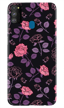 Rose Pattern Mobile Back Case for Samsung Galaxy M21 (Design - 2)