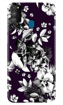 white flowers Mobile Back Case for Samsung Galaxy M21 (Design - 7)