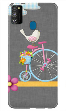 Sparron with cycle Mobile Back Case for Samsung Galaxy M21 (Design - 34)