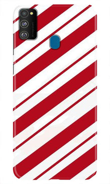 Red White Mobile Back Case for Samsung Galaxy M21 (Design - 44)
