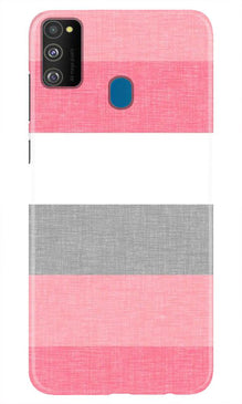Pink white pattern Mobile Back Case for Samsung Galaxy M21 (Design - 55)