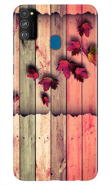 Wooden look2 Mobile Back Case for Samsung Galaxy M21 (Design - 56)